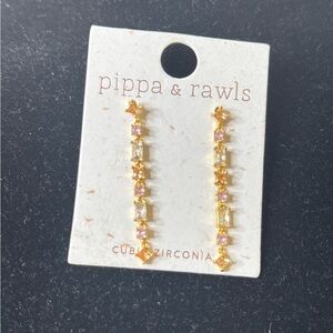 Pippa & Rawls Gold and Pink Cubic Zirconia Earrings